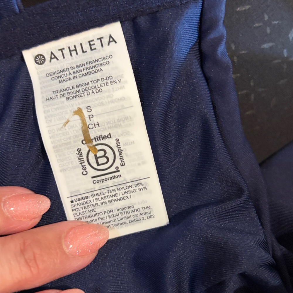 Athleta Navy Triangle Bikini Top - Picture 8 of 9
